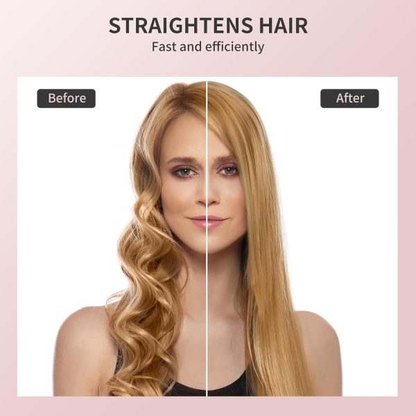 Hair Straightener Brush, Hair Straightener Comb with Dual Voltage - Image 4