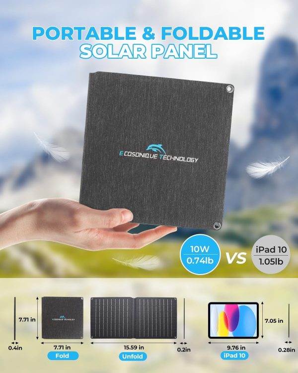 Ecosonique 10W/20W/30W Portable Solar Panel Charger, IP67 Waterproof ETFE - Image 4