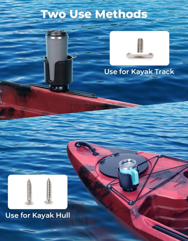 KEMIMOTO Kayak Cup Holder, Kayak Drink Holder with Track Mount Install, - Image 3