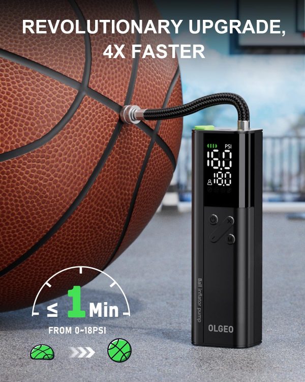 Electric Ball Pump, 16PSI Portable Air Pump with Pressure Gauge and Digital - Image 3