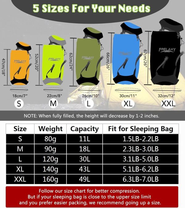 Frelaxy Compression Sack, 40% More Storage! 11L/18L/30L/45L/52L Compression - Image 5