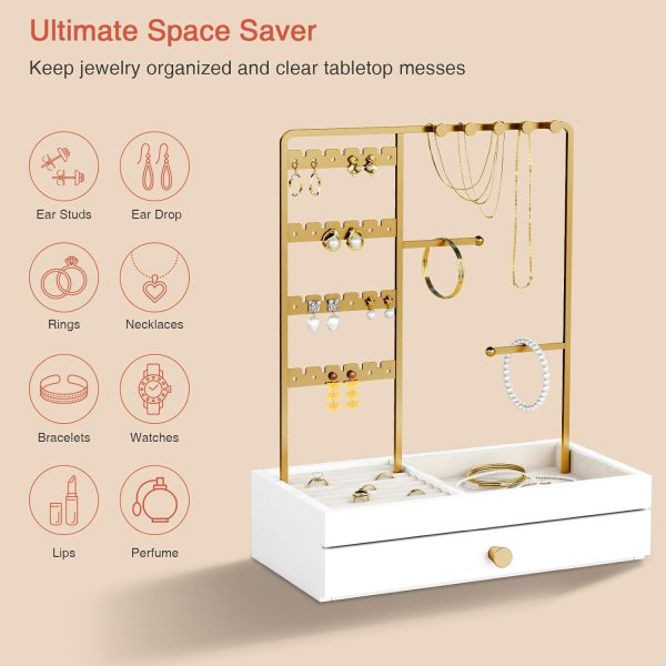 Gold Jewelry Stand Organizer Necklace Holder for Women Girls, Earring Ring - Image 7