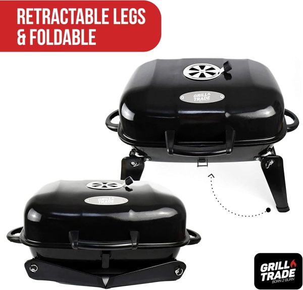 Grill Trade Portable Charcoal Grill - Mini BBQ Grill - Small Table Top - Image 5