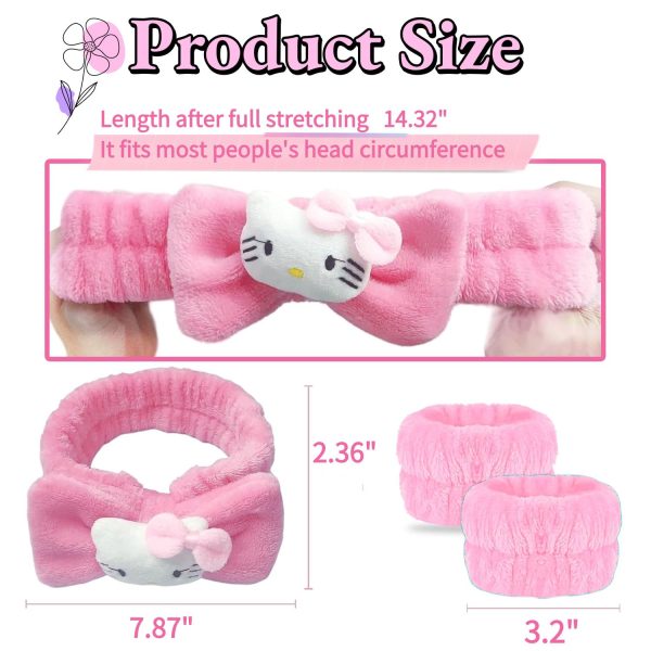 Skincare Headband Spa Headband and Wristband Set for Washing Face Kawaii - Image 2