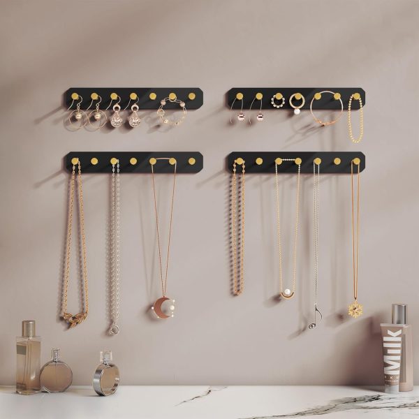NiHome 8-Pack Wall Mount Acrylic Jewelry Storage for Necklaces, Bracelets, - Image 2