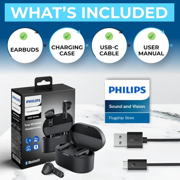 PHILIPS True Wireless Earbuds, TWS Bluetooth 5.3 Headphones, 13mm Drivers, - Image 9