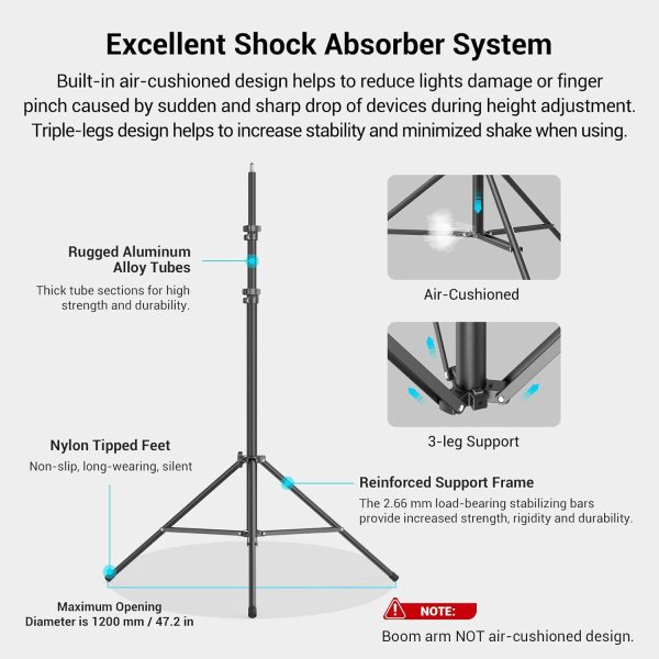 SmallRig Aluminum Light Stand 110"/9.2ft/280cm, Adjustable Photography - Image 4