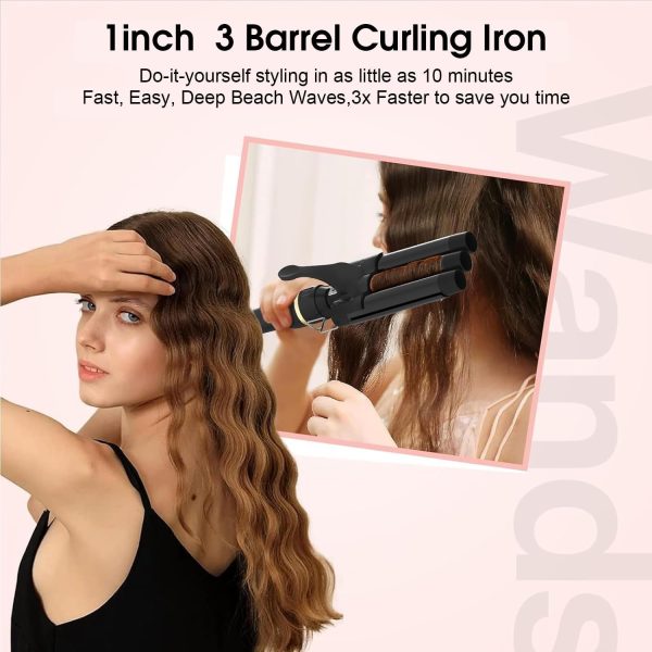 5 in 1 Wand Curling Iron, janelove Hair Curling Wand Set with 3 Barrel Hair - Image 3