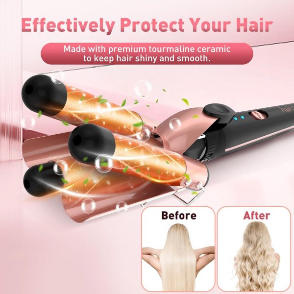 Wand Curling Iron, 5 in 1 Curling Wand Set with 3 Barrel Hair Crimper, - Image 4