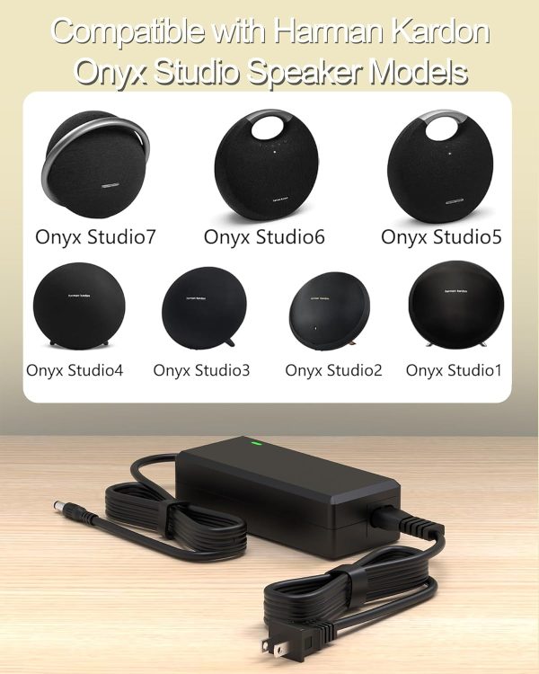 19V Speaker Charger Compatible with Harman Kardon Onyx Studio 7 6 5 4 3 2 1 - Image 3
