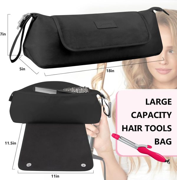 Large Hair Tools Travel Bag with Heat Resistant Mat for Straighteners, - Image 3