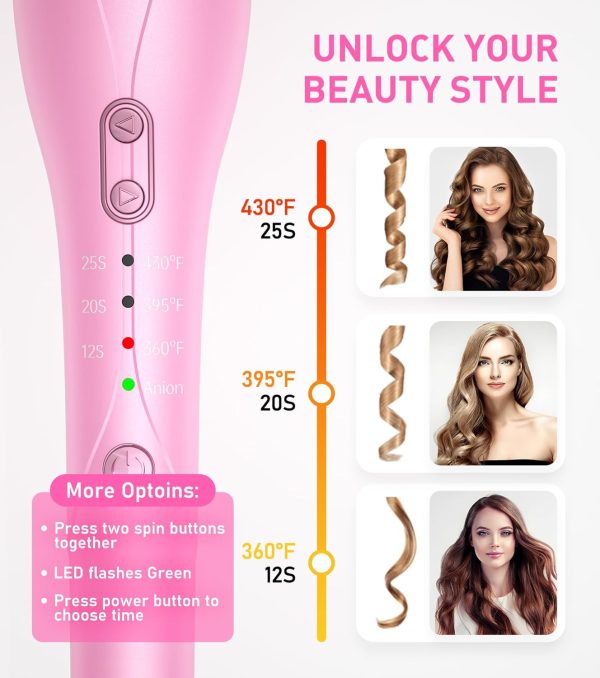 Curling Iron 1 Inch Automatic Curling Wand with Extended Long Barrel, - Image 5
