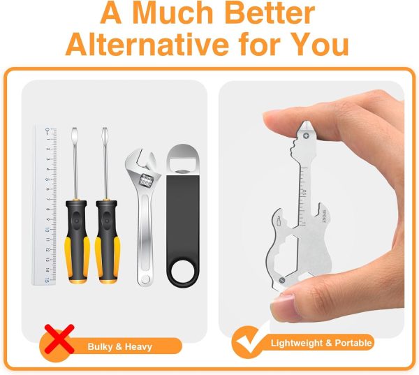 White Elephant Gifts for Adults Men Useful, 12 in 1 Keychain Multi-Tool, - Image 5