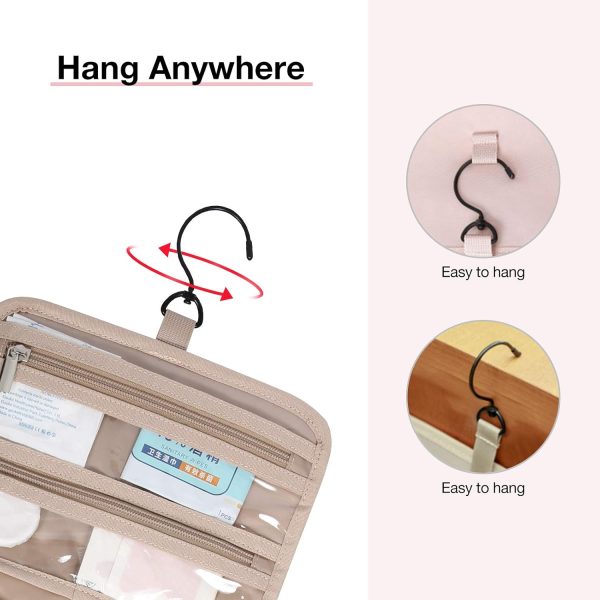 BAGSMART Toiletry Bag Hanging Travel Makeup Organizer with TSA Approved - Image 5
