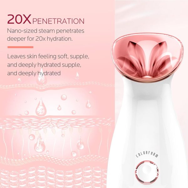 Colorfarm Facial Steamer Nano Ionic: Face Steamer Home Spa Kit Deep - Image 4