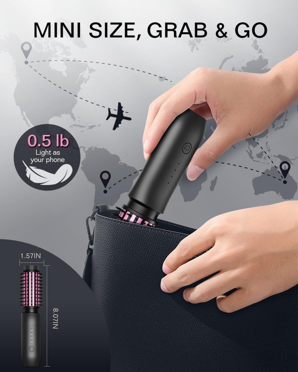 Cordless Hair Straightener Brush for Travel - Portable Straightening Brush, - Image 6