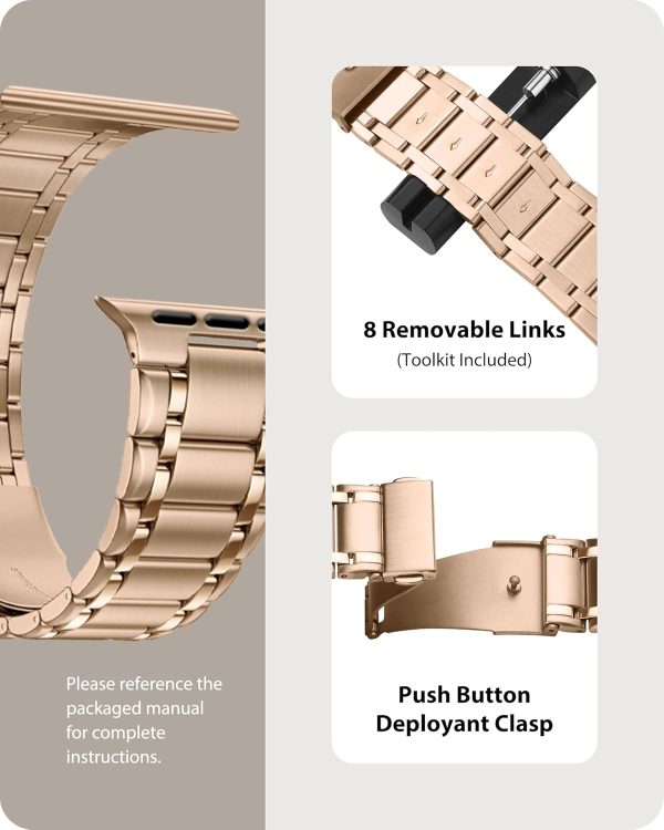 Fullmosa Compatible Metal Apple Watch Bands 41mm 40mm 38mm 49mm 46mm 45mm 4 - Image 3