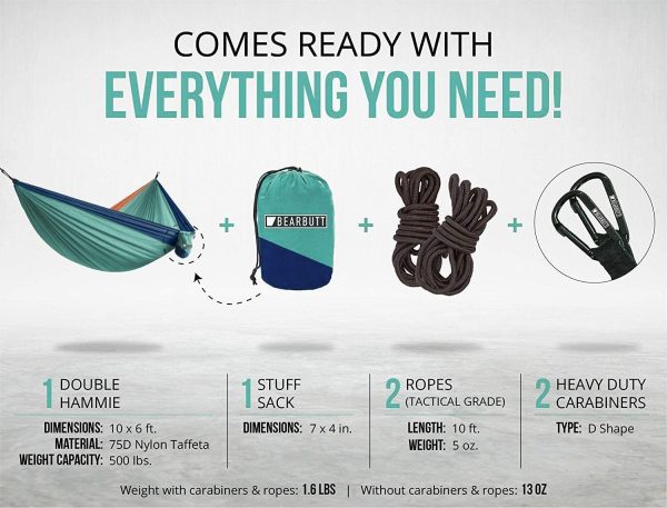 Bear Butt Camping Hammock - Hammock - Camping Gear - 2 Person Hammock - - Image 7
