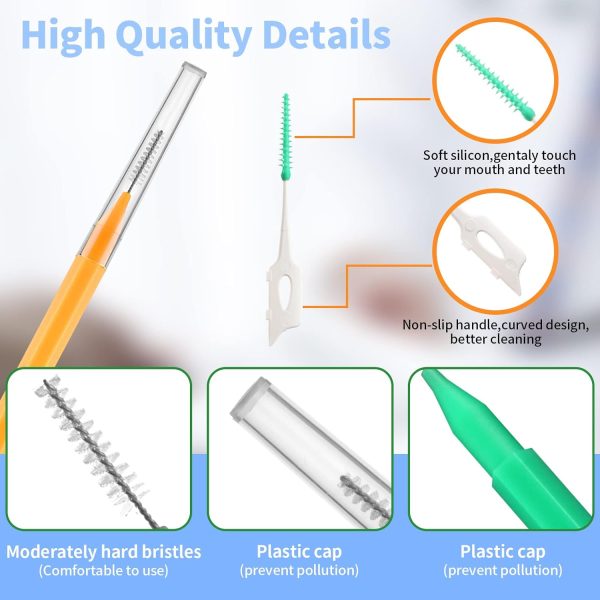 Interdental Brush, 100Pcs Soft Braces Brush Set, 40Pcs Tooth Flossing Head - Image 4