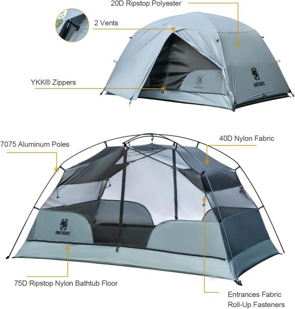 OneTigris COSMITTO 2 Person Backpacking Tent Shelter- Free Standing - Image 5