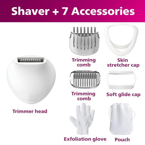 Philips Beauty Lady Electric Shaver Series 6000, Cordless with 7 - Image 6