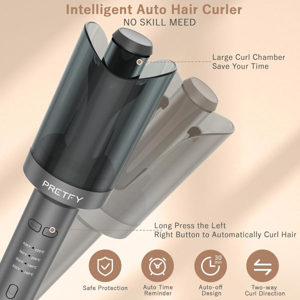 Pretfy Automatic Curling Iron, Auto Hair Curler with 1 inch Ceramic Ionic - Image 5