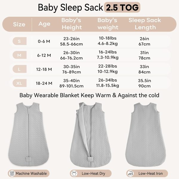 Baby Sleep Sack 12-18 Months TOG 2.5 Winter Baby Wearable Blanket, 100% - Image 5