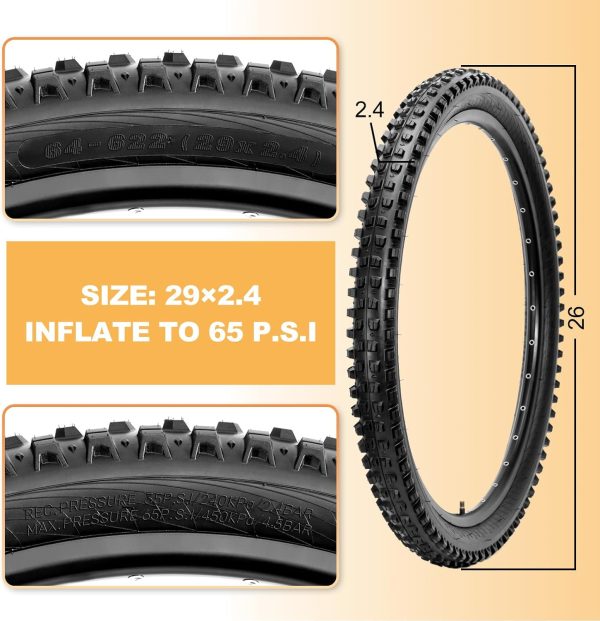 Hycline Mountain Bike Tires Set: 2 Pack 26/27.5/29x2.4 Inch Heavy Duty - Image 4