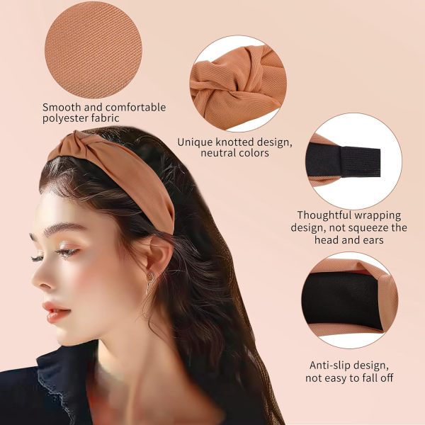 Headbands for Women, 8Pcs Knotted Headbands Fashion Women Hair Accessories - Image 4