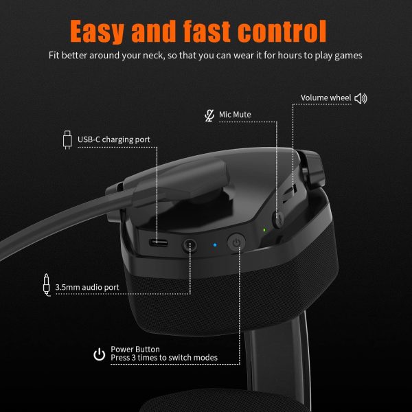 NUBWO G06 Dual Wireless Gaming Headset with Microphone for PS5, PS4, PC - - Image 6