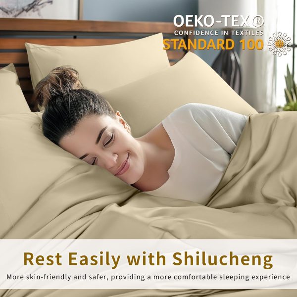 Shilucheng 6 Piece Queen Sheet Sets, Cooling Sheets, Blend Rayon Derived - Image 4