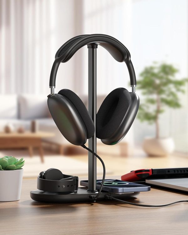 HiWe 3-in-1 Headphone Stand - Universal Desktop Gaming Headset Holder with - Image 7
