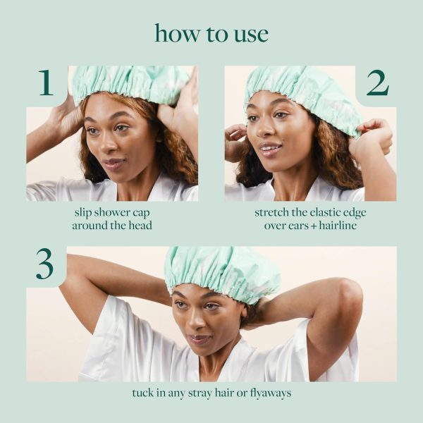 EcoTools XL Shower Cap, Large Hair Cap For Shower Or Bath, Protect Hair & - Image 4