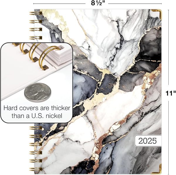 Hardcover CY 2025 Fashion Planner - 5.5"x8" (Pink Purple Marble) (Black - Image 6