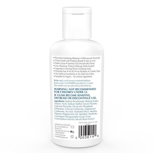 Eco-Dent ExtraBrite Baking Soda Tooth Powder, Mint – SLS & Fluoride-Free - Image 2