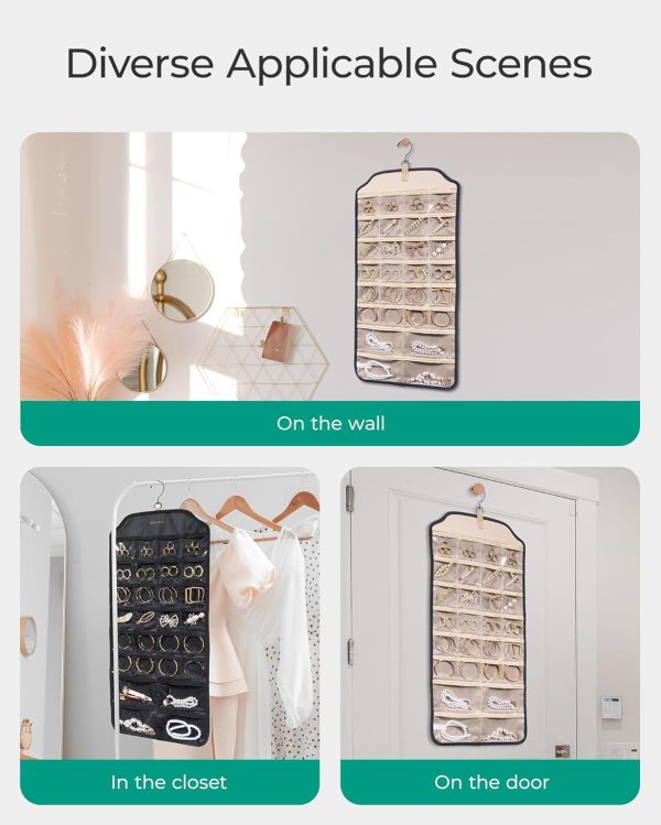 BAGSMART Earring Holder Organizer, Hanging Jewelry Organizer 56 Pocket - Image 6
