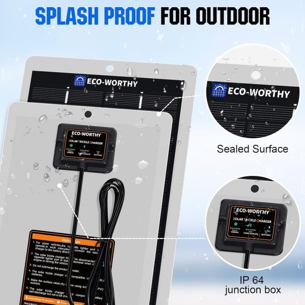 ECO-WORTHY Solar Battery Charger 12 Volt Waterproof Portable Power Solar - Image 6