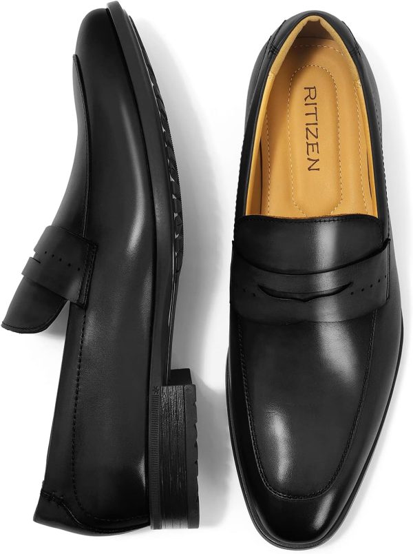 Men's Slip on Oxford Dress Shoes Classic Handmade Calfskin Manufacturing - Image 4