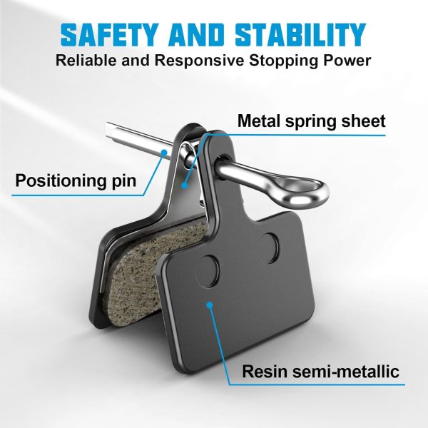Bike Brake Pads, 4 Pairs Resin Semi-Metallic Bicycle Brake Pads, Brake Pad - Image 4
