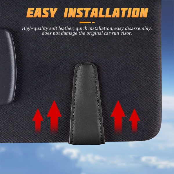 AICEL Sunglasses Holders for Car Sun Visor, Leather Eyeglasses Hanger - Image 5
