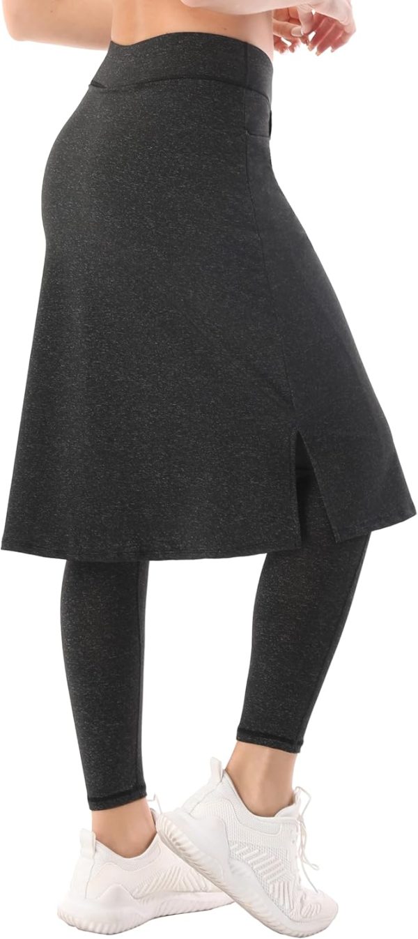 HOKOYI Women's Modest Long Skirt with Attached Leggings Pockets Midi Cover - Image 2