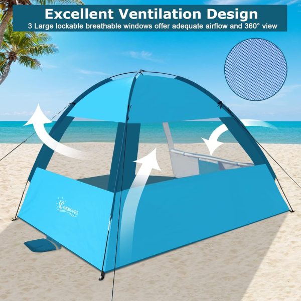 COMMOUDS Beach Tent Sun Shade for 3/4-5/6-7/8-10 Person, UPF 50+ Beach Sun - Image 5