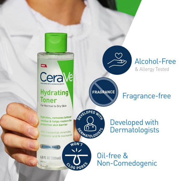 CeraVe Hydrating Toner for Face Non-Alcoholic with Hyaluronic Acid, - Image 5