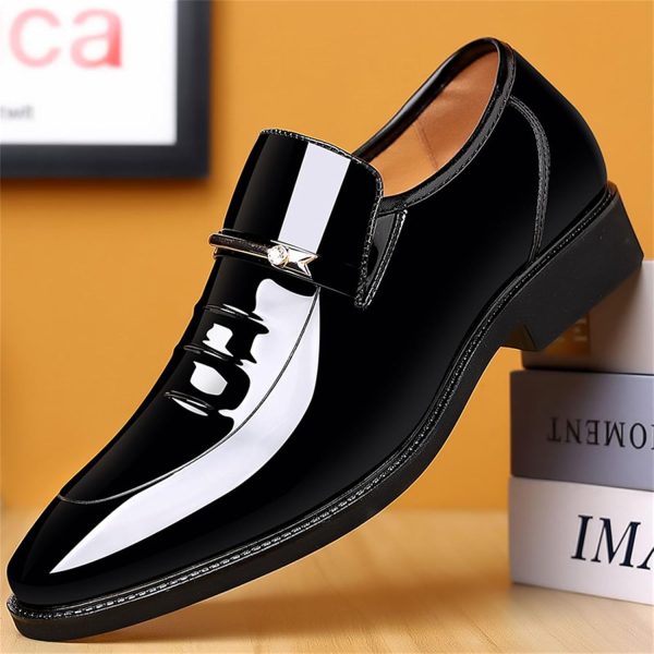Men's Business Casual Loafers Patent Leather Formal Oxford Slip On Dress - Image 2
