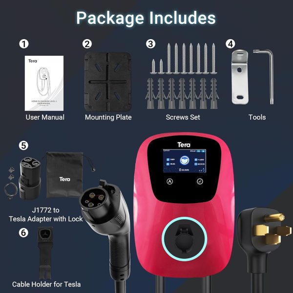 Tera Electric Vehicle Charger for Tesla: J1772 EVs ETL Certified Level 2 48 - Image 8