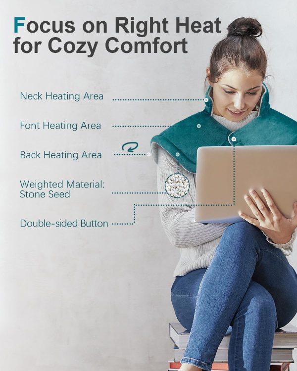 Heating Pad for Neck and Shoulder Pain Relief, Christmas Gifts for Women - Image 3