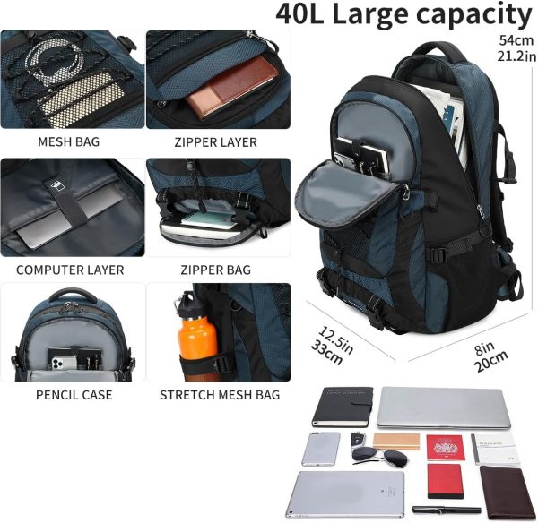 40L Hiking Backpack Waterproof Lightweight Daypack Travel Sports Camping - Image 3