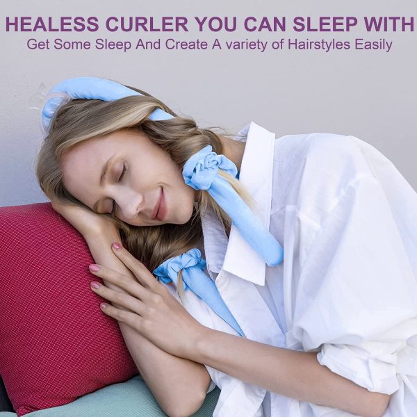 CORATED Heatless Curling Rod Headband, No Heat Silk Ribbon Rollers for - Image 4