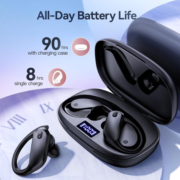 GNMN Wireless Earbuds Bluetooth Headphones Over Ear Buds 90H Playback IPX7 - Image 2