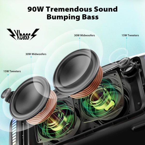 Tribit StormBox Blast Portable Speaker: 90W Loud Stereo Sound with XBass, - Image 2